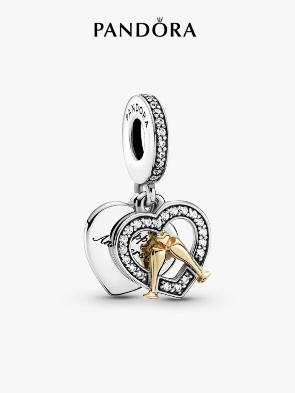 Pandora Two-tone Happy Anniversary Dangle Charm